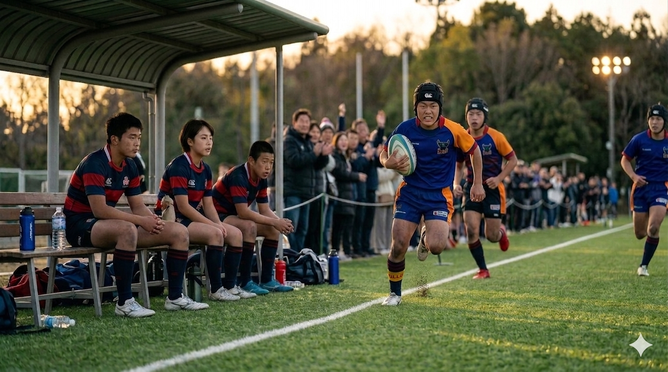 ベンチと試合の対比イメージ